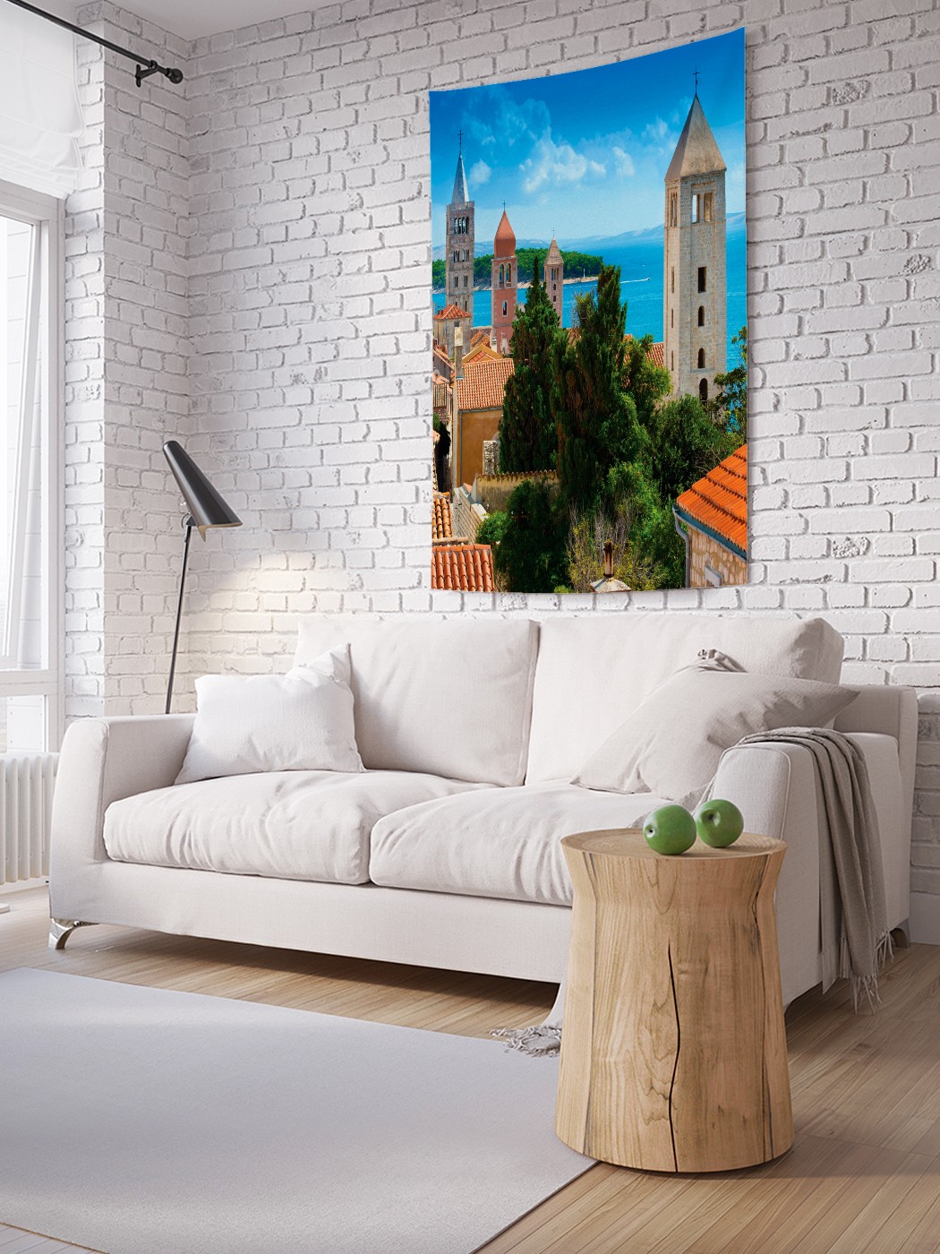 

Вертикальное фотопанно на стену JoyArty По крышам к воде 150x200 см, По крышам к воде