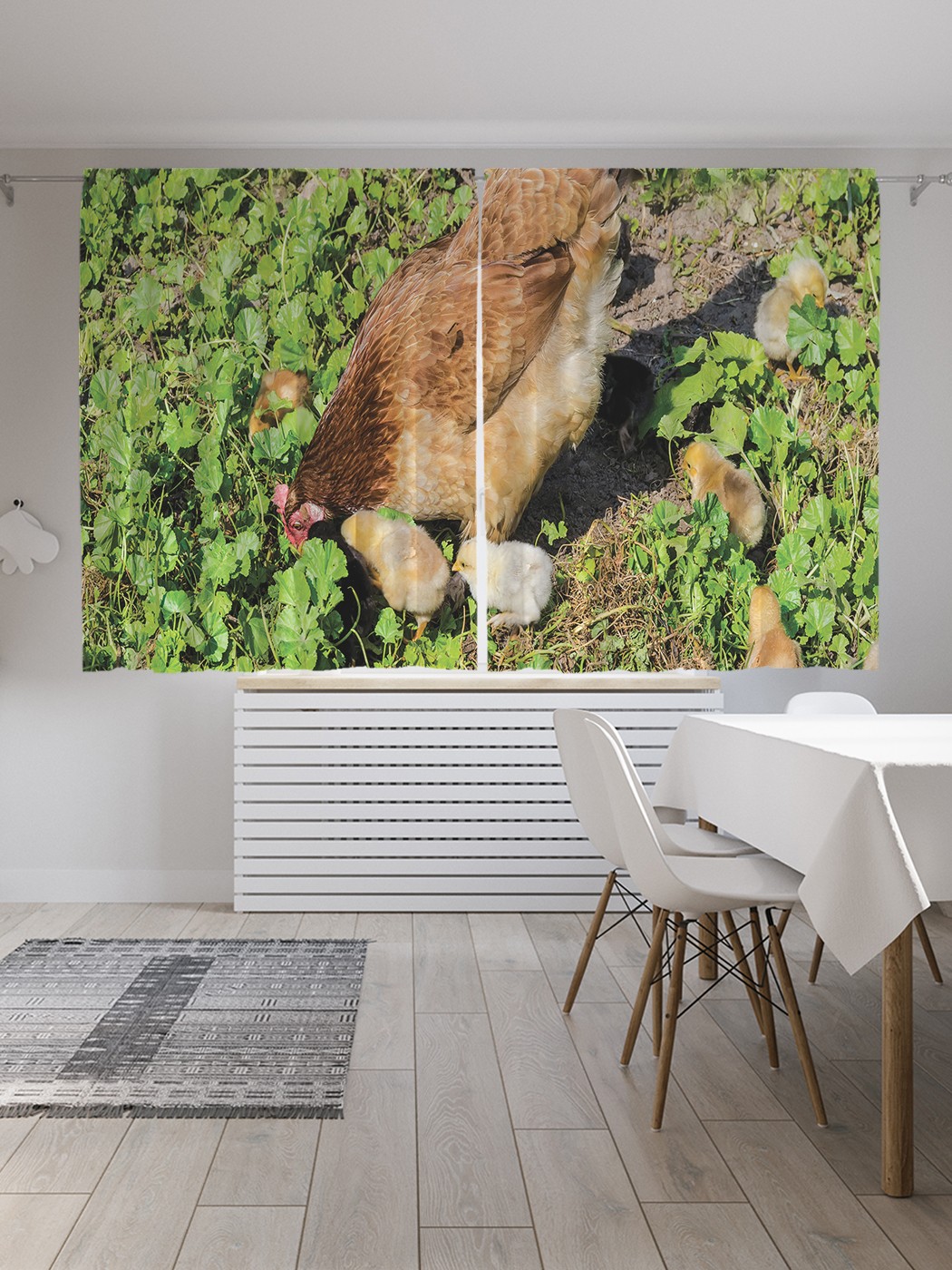 

Классические шторы JoyArty "Прогулка по траве", серия Oxford DeLux, 2 полотна 145x180 см, Прогулка по траве