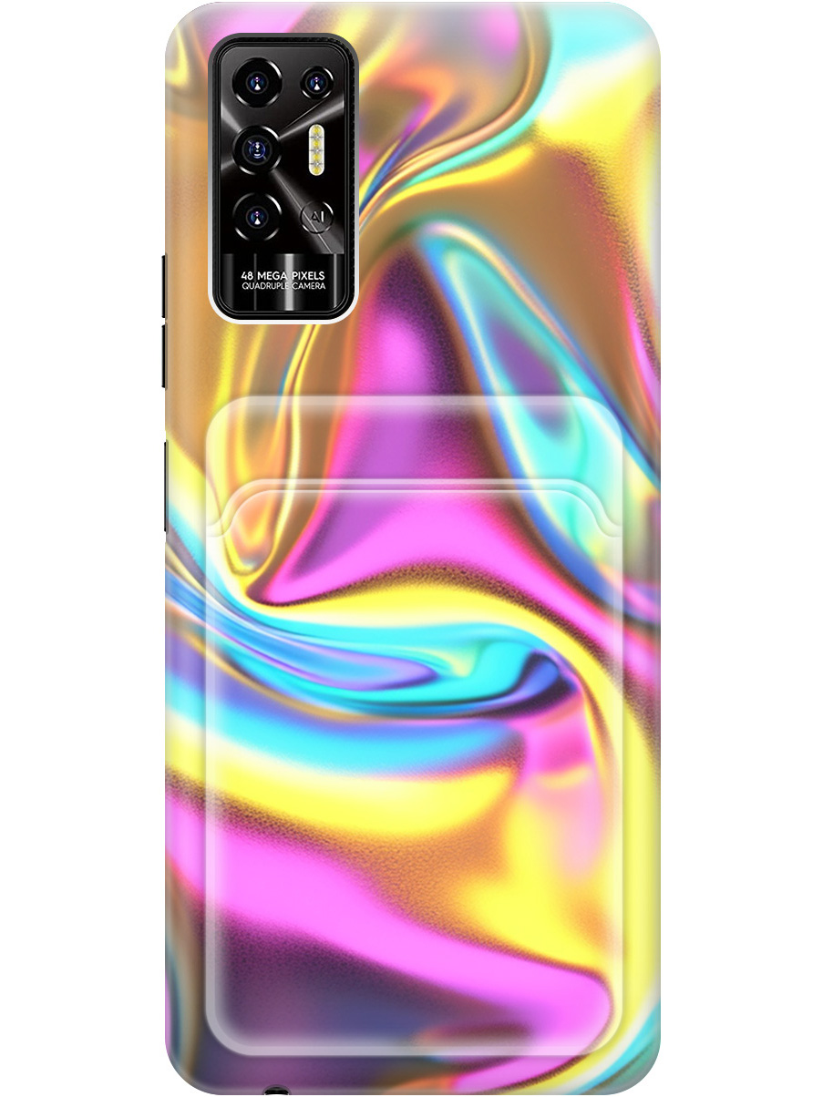 

Силиконовый чехол на Tecno Pova 2 с принтом с карманом для карты прозрачный 789186, Желтый;фиолетовый;прозрачный, 741736031