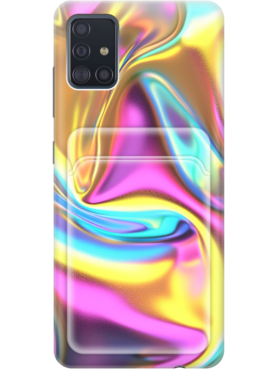 

Силиконовый чехол на Samsung Galaxy A51 с принтом с карманом для карты прозрачный 789187, Желтый;фиолетовый;прозрачный, 722409131