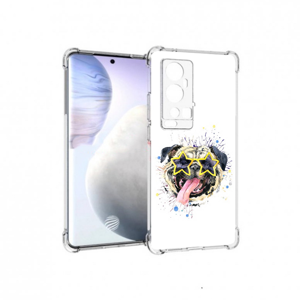 

Чехол MyPads Tocco для Vivo X60 Pro Plus мопс боксер, Прозрачный, Tocco