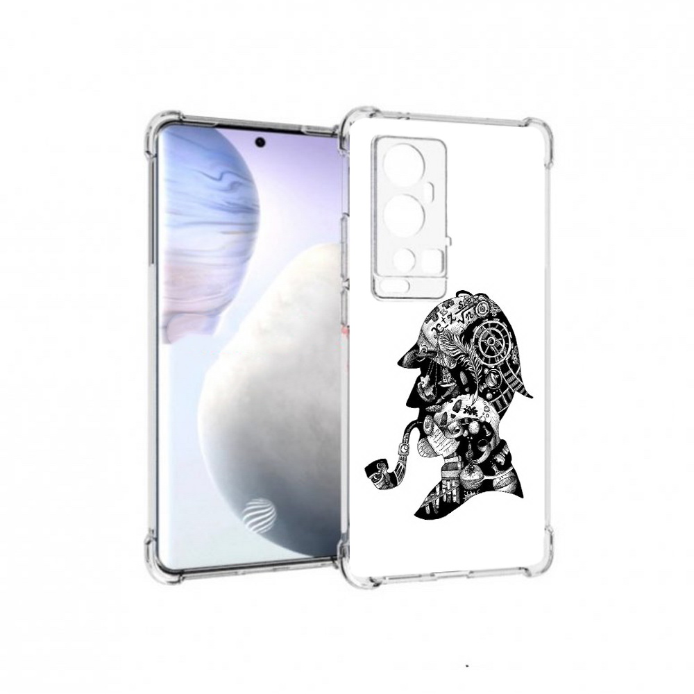 

Чехол MyPads Tocco для Vivo X60 Pro Plus мужчина с трубкой абстракция, Прозрачный, Tocco