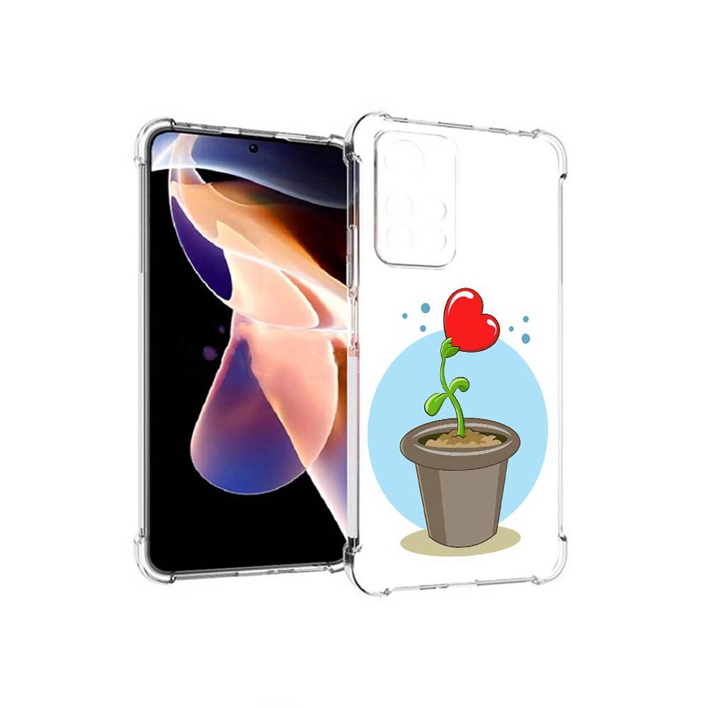 

Чехол MyPads Tocco для Xiaomi Redmi Note 11 Pro Растение любви 14 февраля, Прозрачный, Tocco