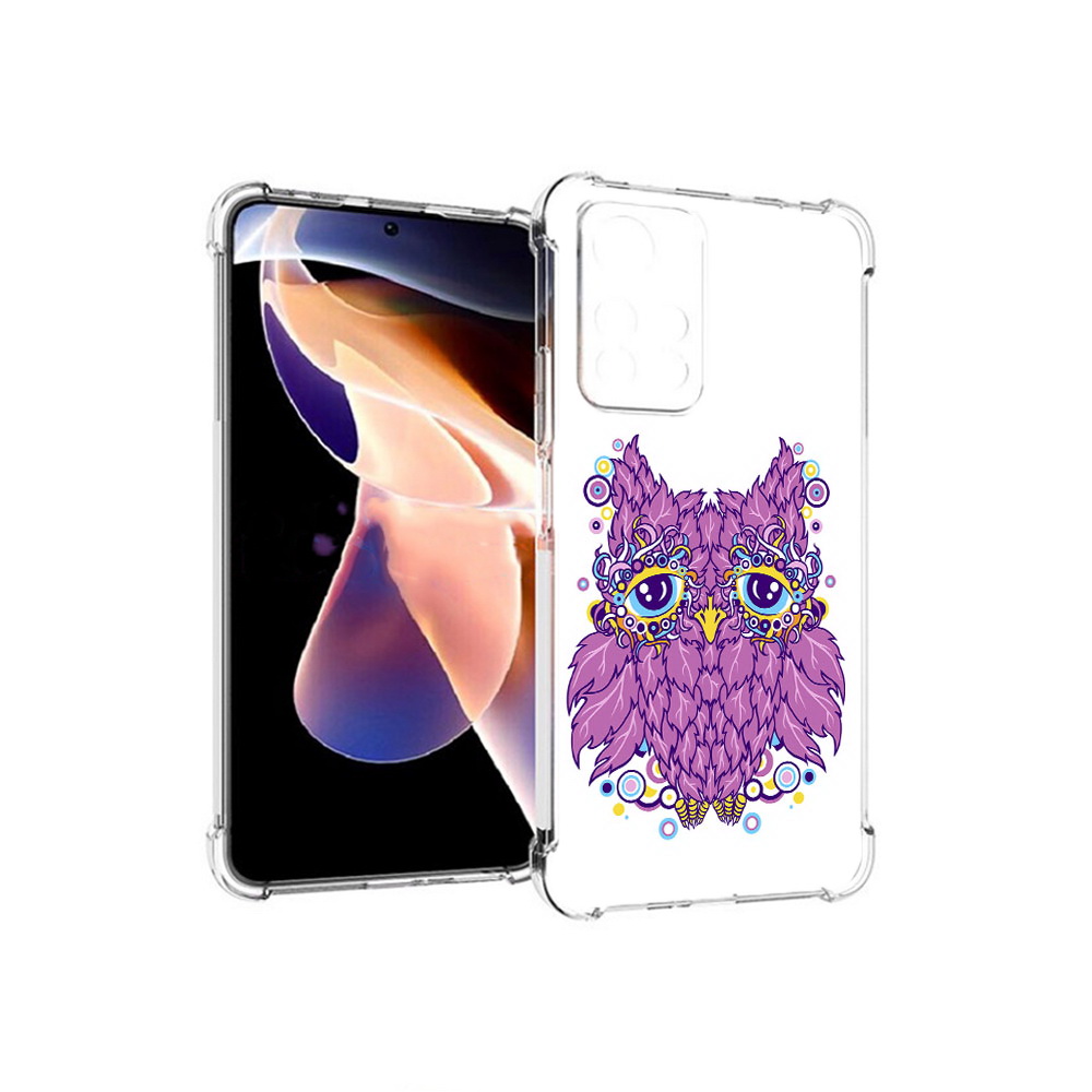 

Чехол MyPads Tocco для Xiaomi Redmi Note 11 Pro Розовая сова (PT224811.282.147), Прозрачный, Tocco