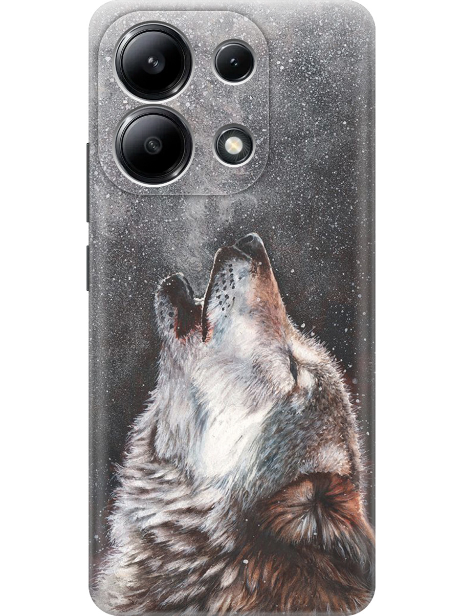 

Силиконовый чехол на Xiaomi Redmi Note 13 4G с принтом "Морозный волк", Прозрачный;серый;белый;черный, 782622813