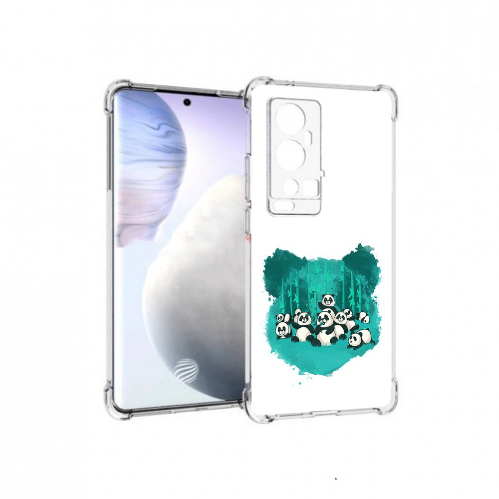 

Чехол MyPads Tocco для Vivo X60 Pro Plus нарисованные панды, Прозрачный, Tocco