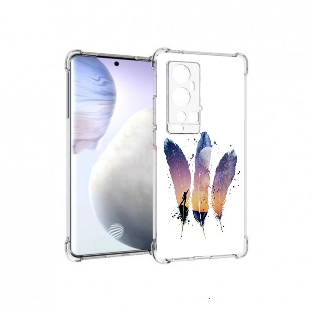 

Чехол MyPads Tocco для Vivo X60 Pro Plus небесные перья, Прозрачный, Tocco