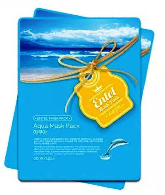 Увлажняющая тканева маска для лица с экстрактом морской воды ENTEL Aqua Mask Pack20ml 3шт ecococo маска для лица увлажняющая с кокосом и морской солью face mask coconut sea salt
