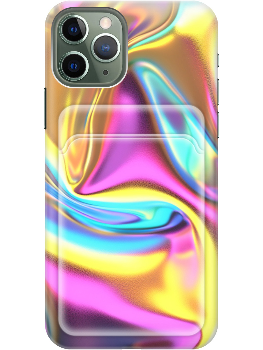 

Силиконовый чехол на Apple iPhone 11 Pro с принтом с карманом для карты прозрачный 789249, Желтый;фиолетовый;прозрачный, 721799631