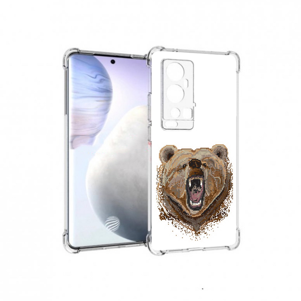 

Чехол MyPads Tocco для Vivo X60 Pro Plus пиксельный медведь, Прозрачный, Tocco