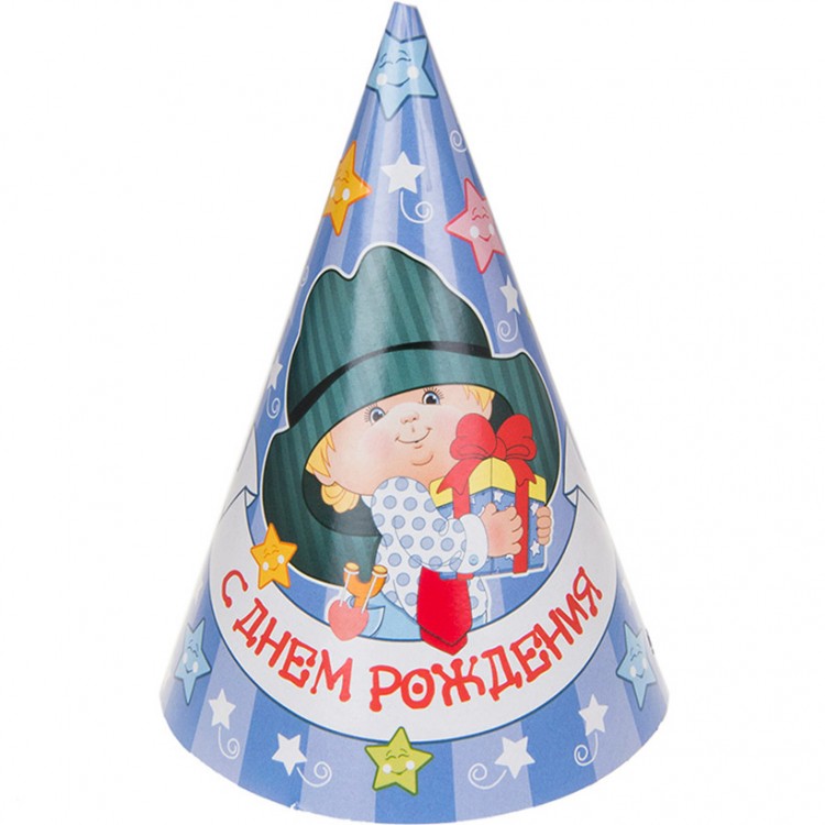 

Колпачки Веселая Затея С днем рождения Ретро 6 шт в ассортименте, Синий