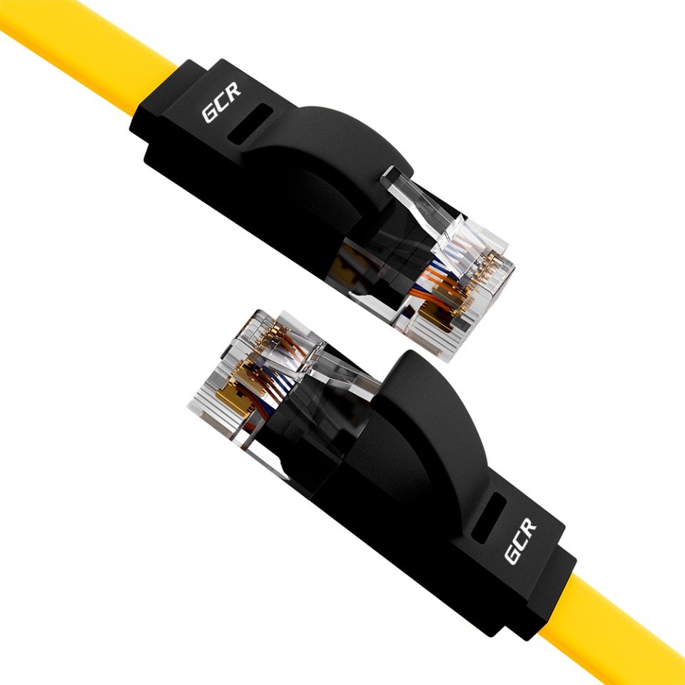 Патч-корд GCR плоский UTP cat.6 RJ45 LAN компьютерный кабель для интернета медный 7,5м