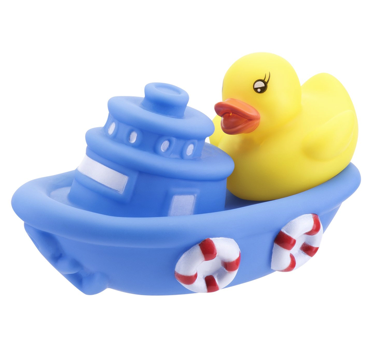 фото Игрушка для ванной лодка с утенком курносики