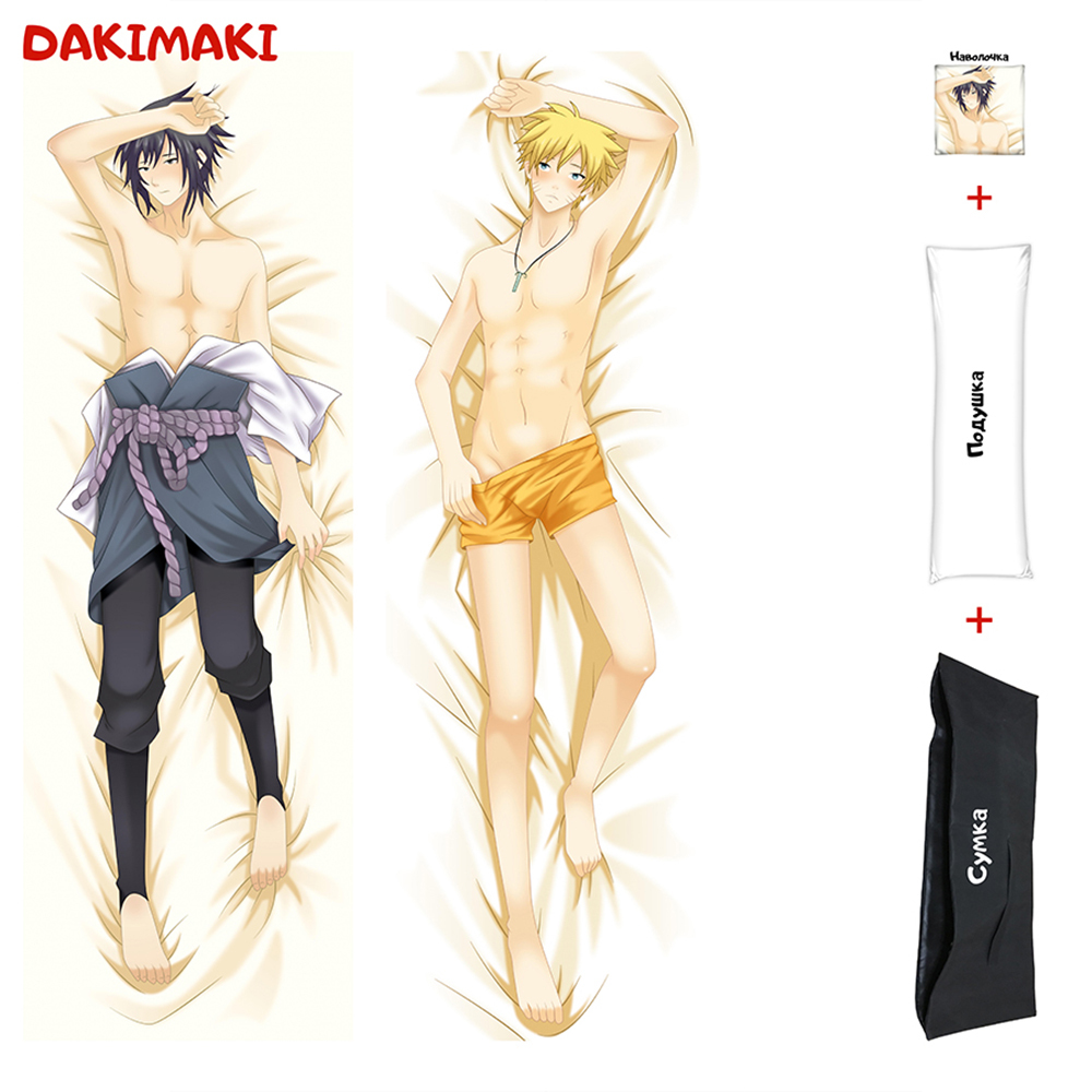 

Наволочка + подушка + сумка Дакимакура Наруто и Саске 0258 180x60, Разноцветный, B0258