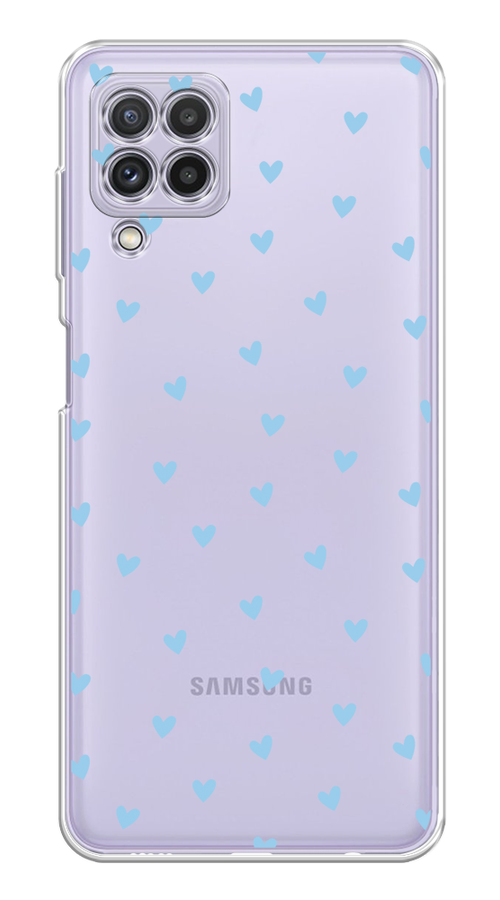 

Чехол на Samsung Galaxy A22/M22/M32 "Голубые сердечки паттерн", Голубой;прозрачный, 2103150-1