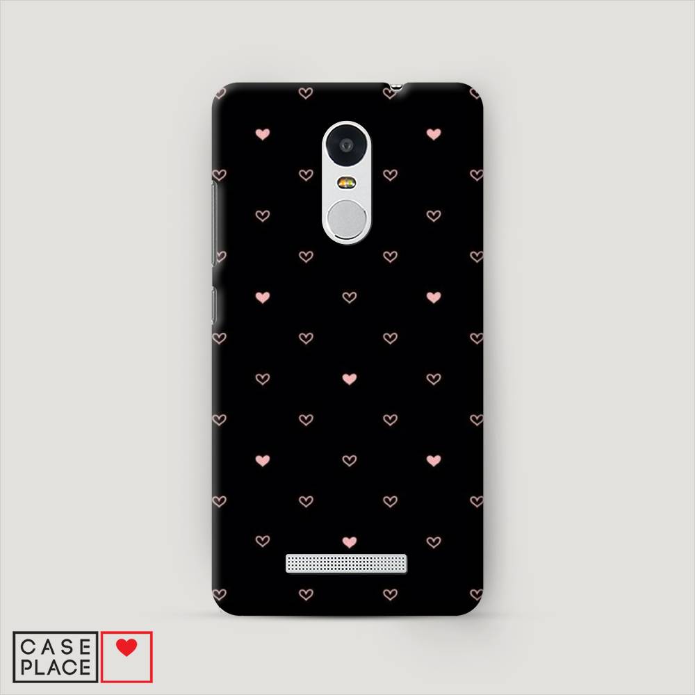 

Пластиковый чехол "Черный фон и сердечки" на Xiaomi Redmi Note 3