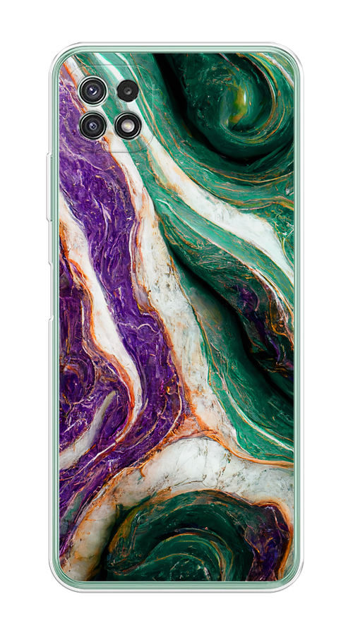 

Чехол на Samsung Galaxy A22s 5G "Фиолетово-зеленый мрамор", Зеленый;фиолетовый, 2104250-1