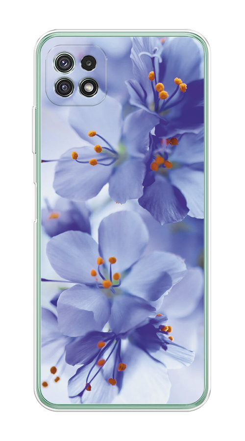 

Чехол на Samsung Galaxy A22s 5G "Фиолетовые цветки", Фиолетовый;синий, 2104250-1