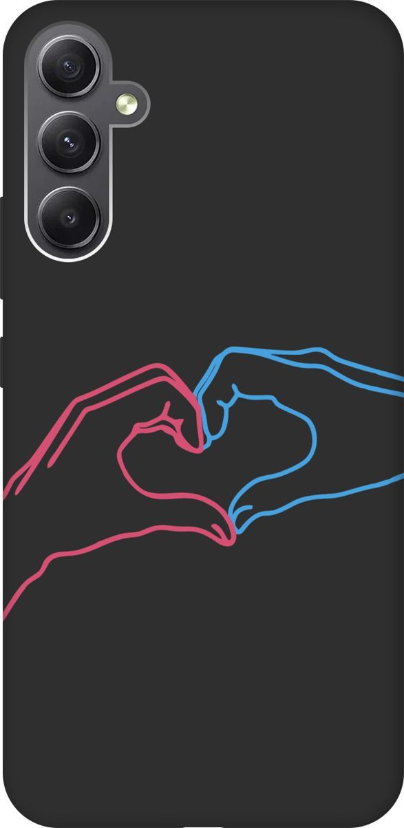 

Чехол на Samsung Galaxy A34 5G с 3D принтом "Fall in Love" черный, Черный;голубой, 158726