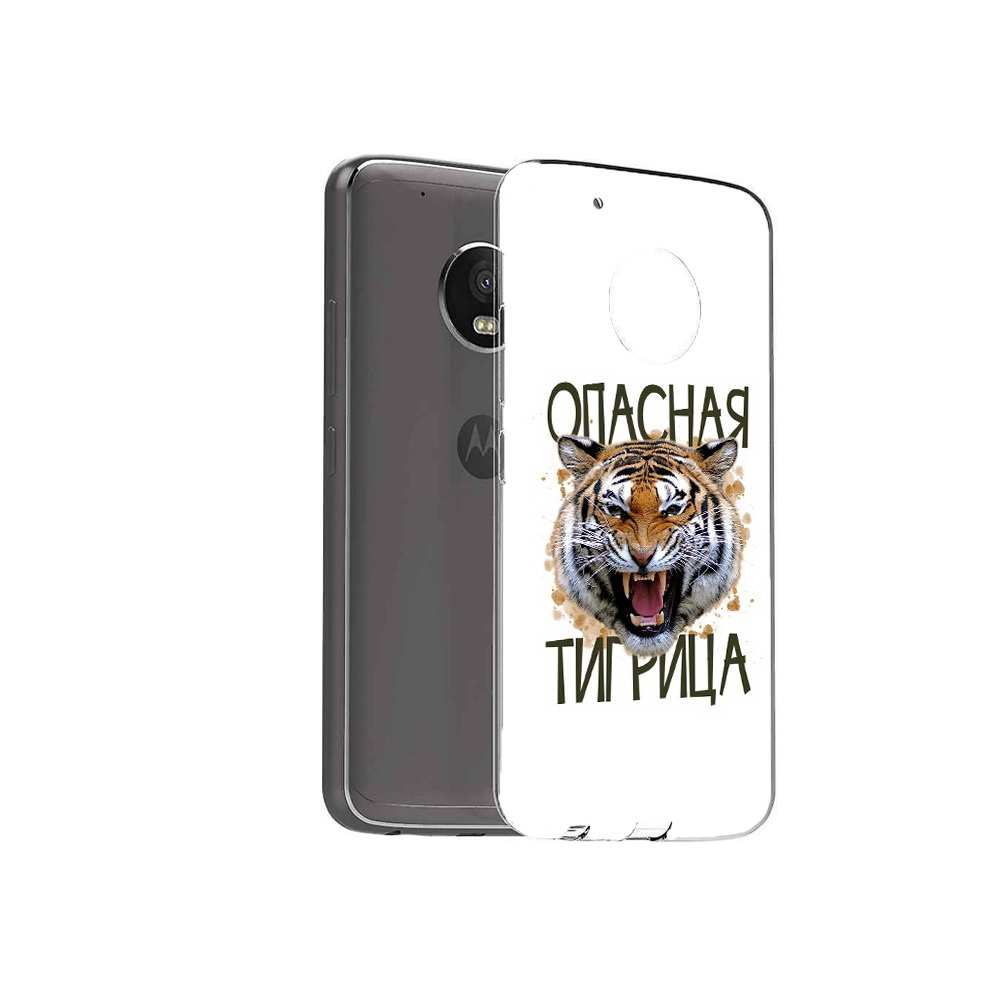 

Чехол MyPads Tocco для Motorola Moto G5 Plus опасная тигрица (PT67401.338.527), Прозрачный, Tocco