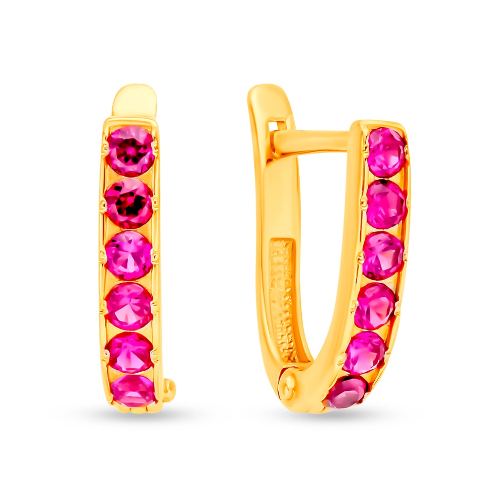 

Серьги из золота 585Gold 102011140, рубин искусственный, 102011140