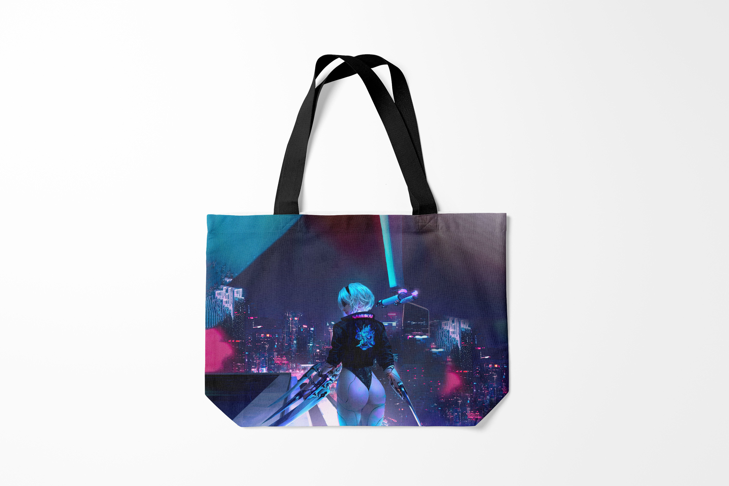 

Сумка шoппер унисекс Burnettie Nier X Cyberpunk, синий, Nier X Cyberpunk