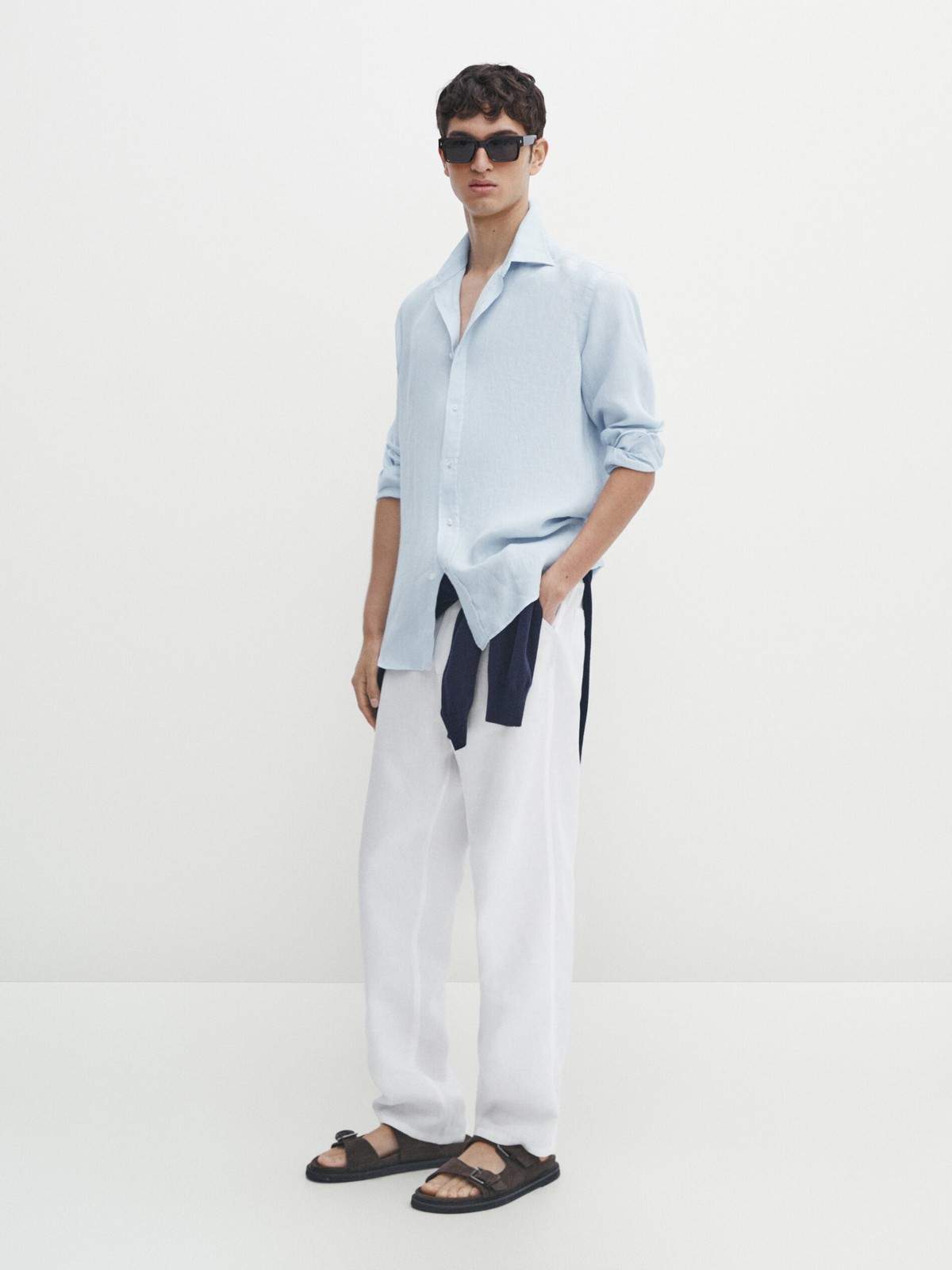

Рубашка мужская Massimo Dutti 0130/430-I2024 голубая XL, Голубой, 0130/430-I2024