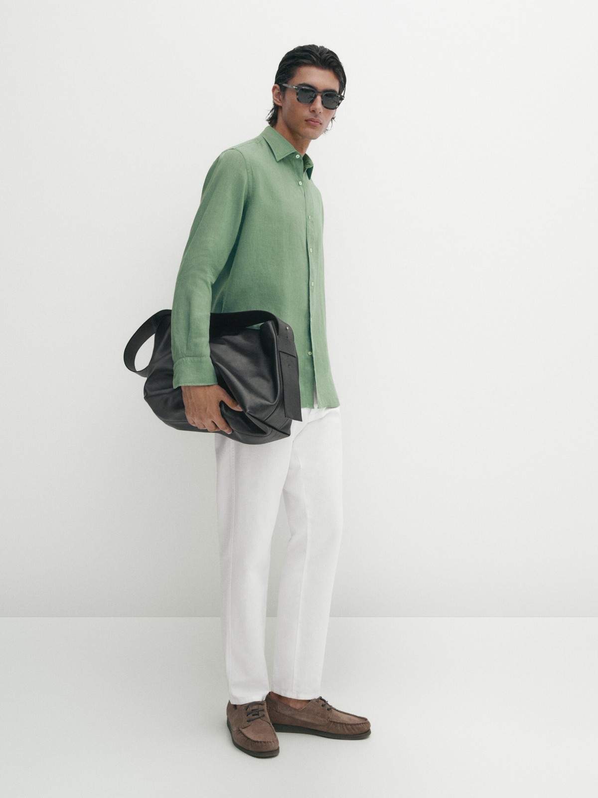 

Рубашка мужская Massimo Dutti 0130/430-I2024 зеленая M, Зеленый, 0130/430-I2024