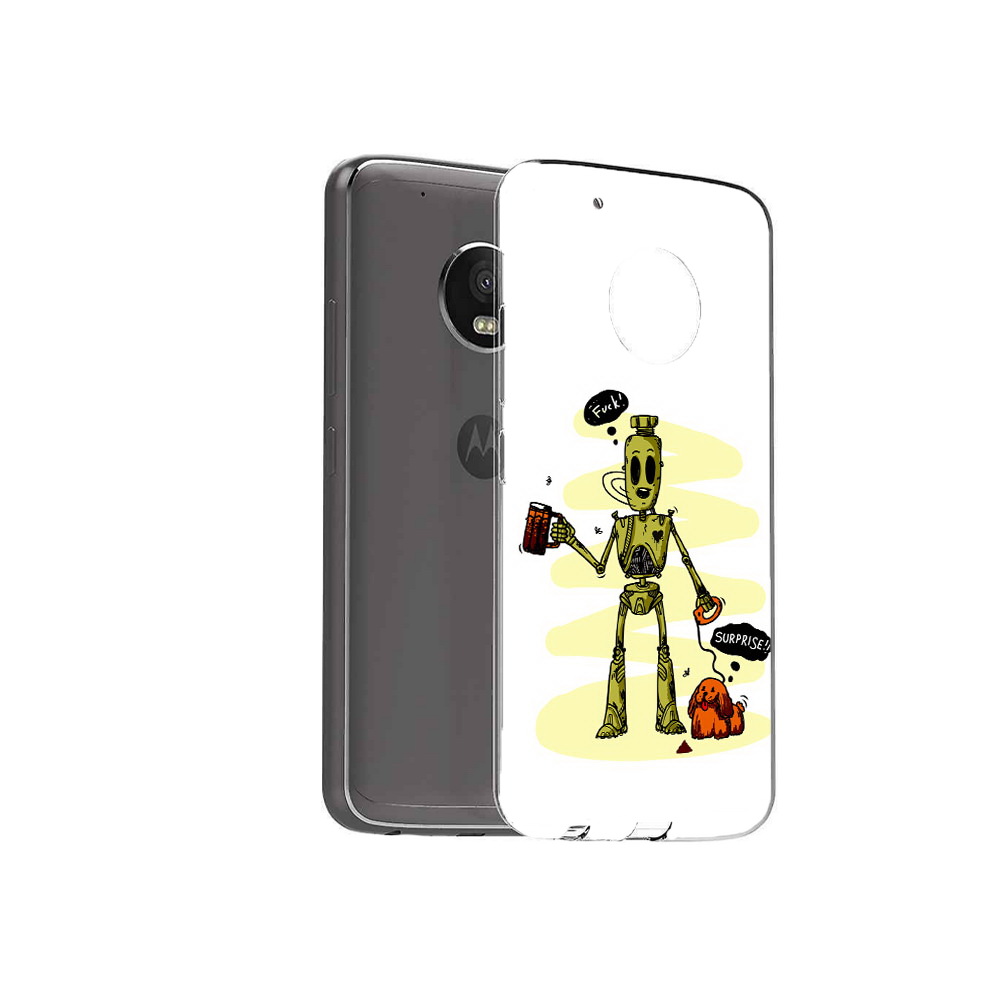

Чехол MyPads Tocco для Motorola Moto G5 Plus прикольный робот (PT67401.338.557), Прозрачный, Tocco