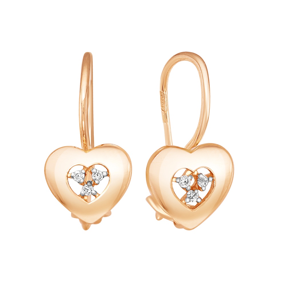 

Серьги из золота 585Gold 602001666, фианит, 602001666