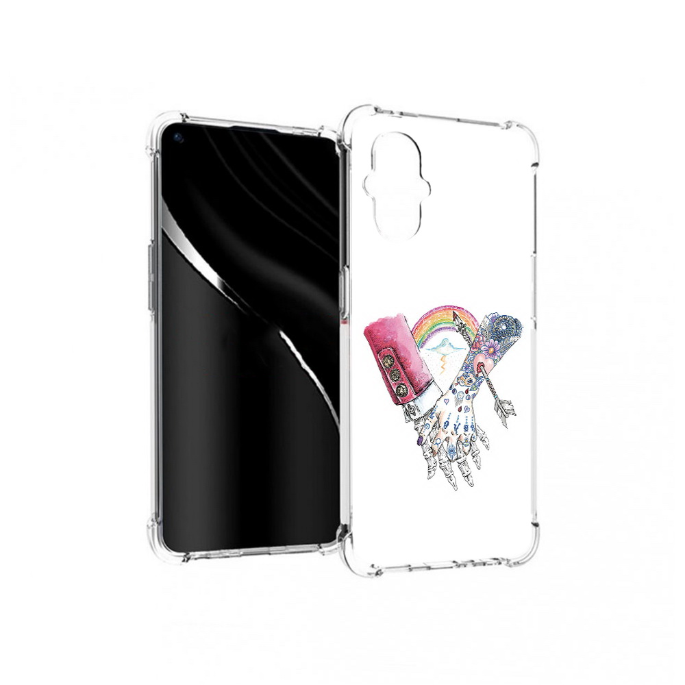 

Чехол MyPads Tocco для OnePlus Nord N20 5G абстракция руки в татуировках, Прозрачный, Tocco