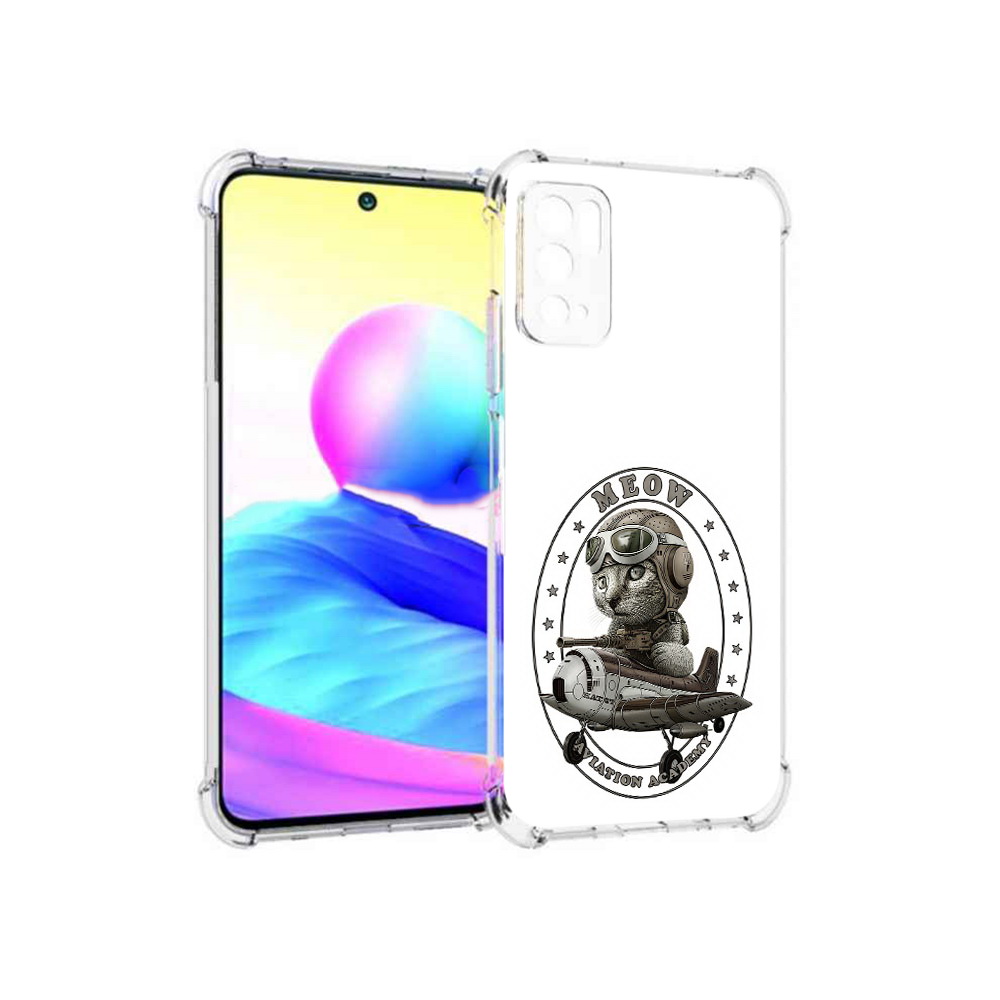 

Чехол MyPads Tocco для Xiaomi Poco M3 Pro кот в самолете, Прозрачный, Tocco