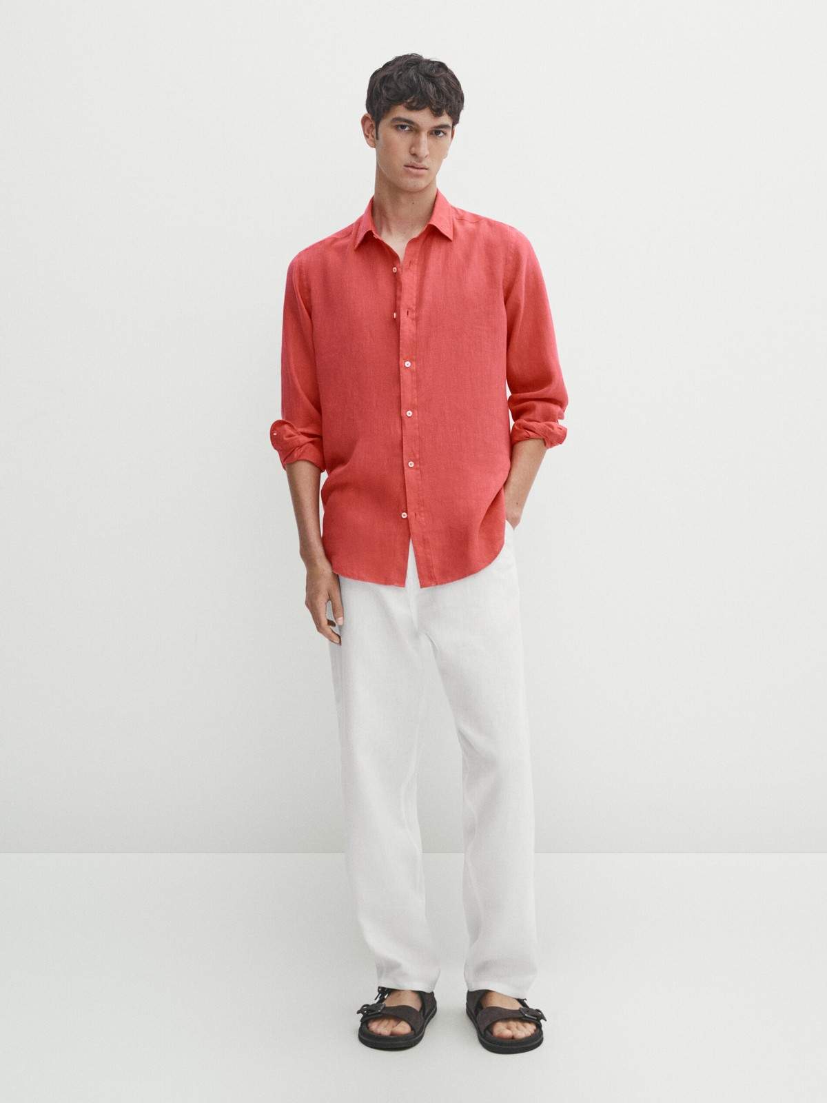 

Рубашка мужская Massimo Dutti 0130/430-I2024 красная XL, Красный, 0130/430-I2024