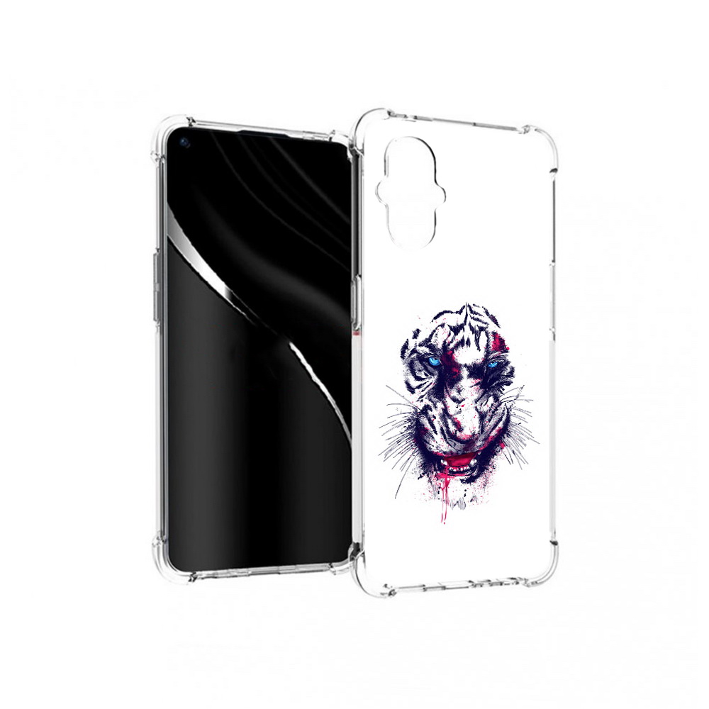 

Чехол MyPads Tocco для OnePlus Nord N20 5G безумный тигр (PT227047.135.228), Прозрачный, Tocco