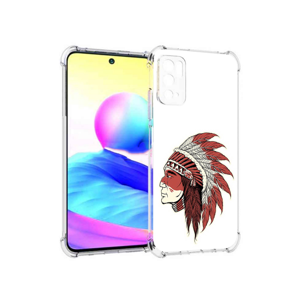 

Чехол MyPads Tocco для Xiaomi Poco M3 Pro красный индеец, Прозрачный, Tocco