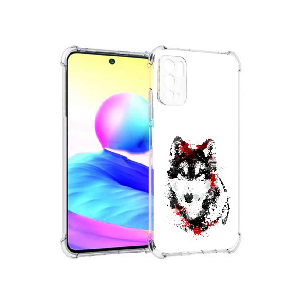 

Чехол MyPads Tocco для Xiaomi Poco M3 Pro кровавый волк, Прозрачный, Tocco