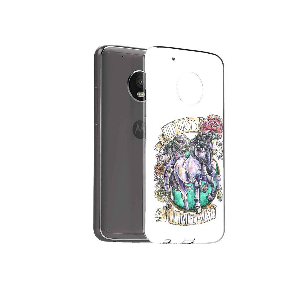 Чехол MyPads Tocco для Motorola Moto G5 Plus рисунок коней в цветах (PT67401.338.582)