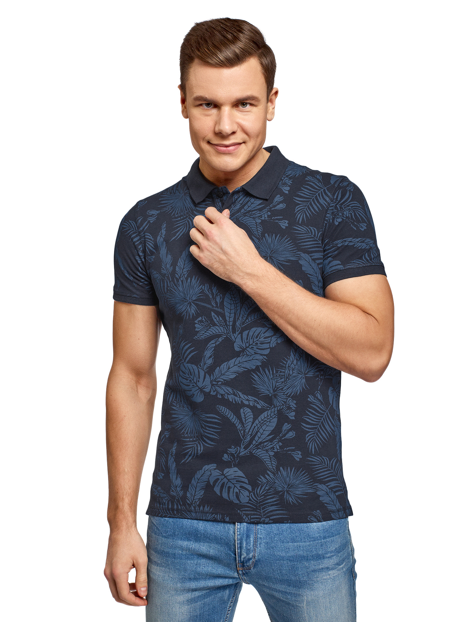 

Футболка мужская oodji 5L412281M-1 синяя XS, Синий, 5L412281M-1