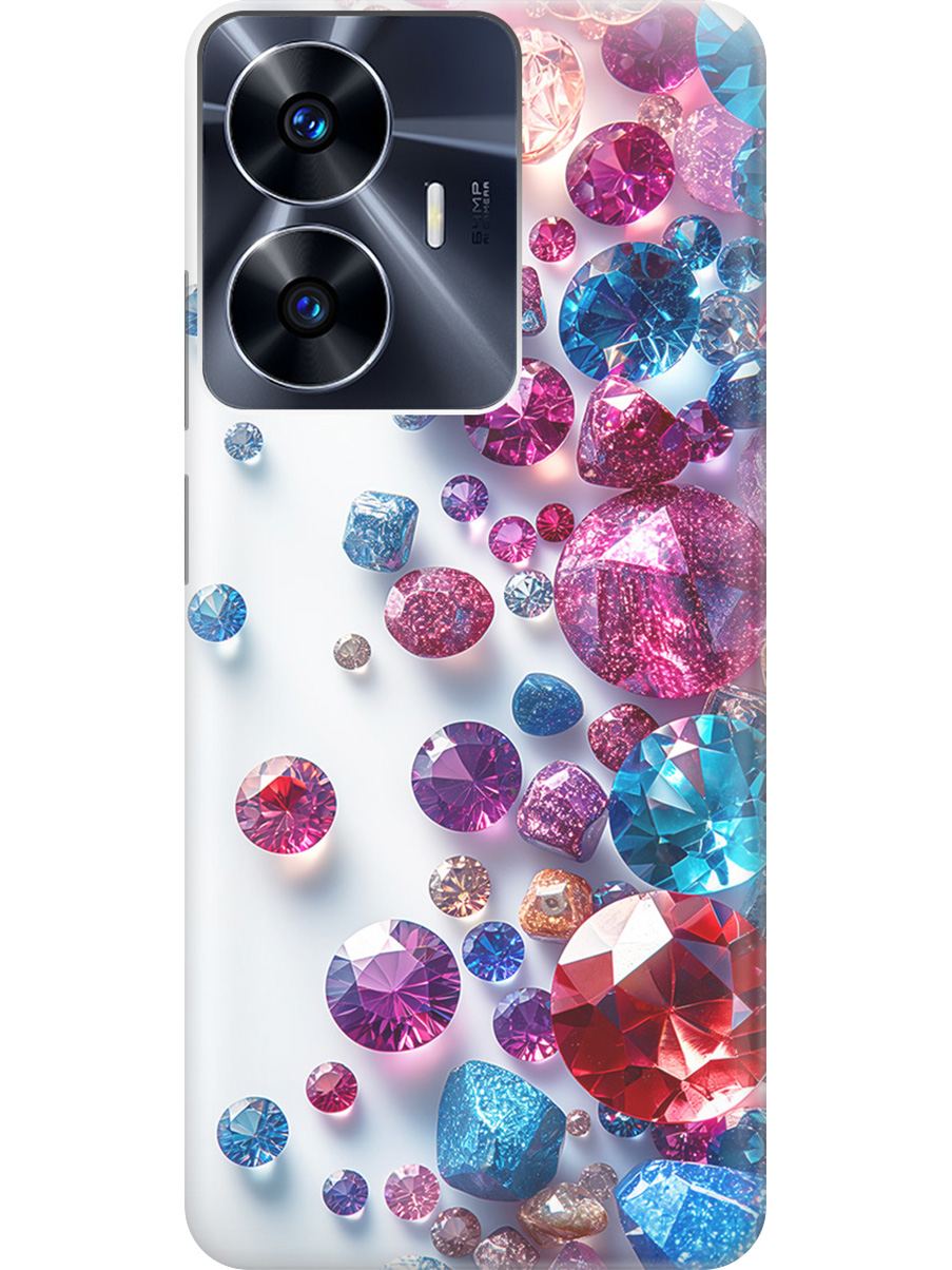 

Силиконовый чехол на Realme C55 с принтом "Россыпь драгоценных камней", Прозрачный;белый;розовый;синий, 768742731