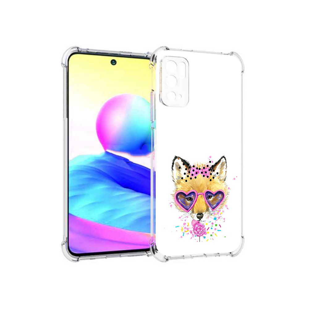 

Чехол MyPads Tocco для Xiaomi Poco M3 Pro лисенок с бантиком, Прозрачный, Tocco