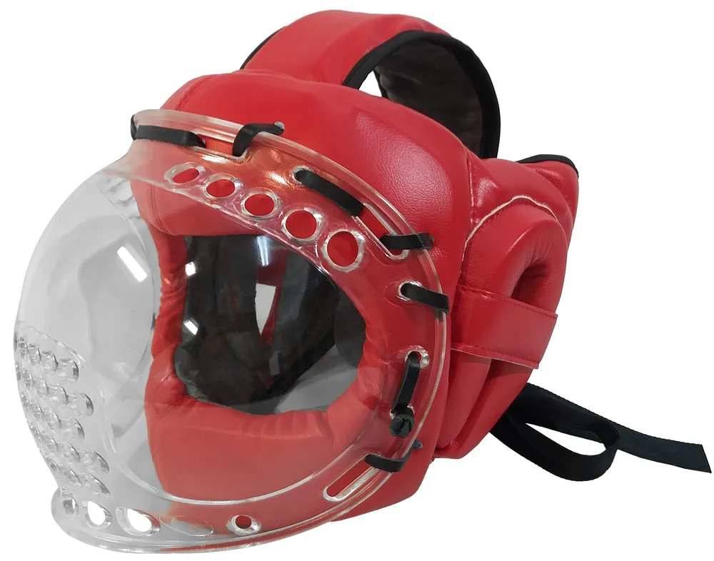 Шлем с прозрачной маской КРИСТАЛЛ-2 ИВШ-L_красный
