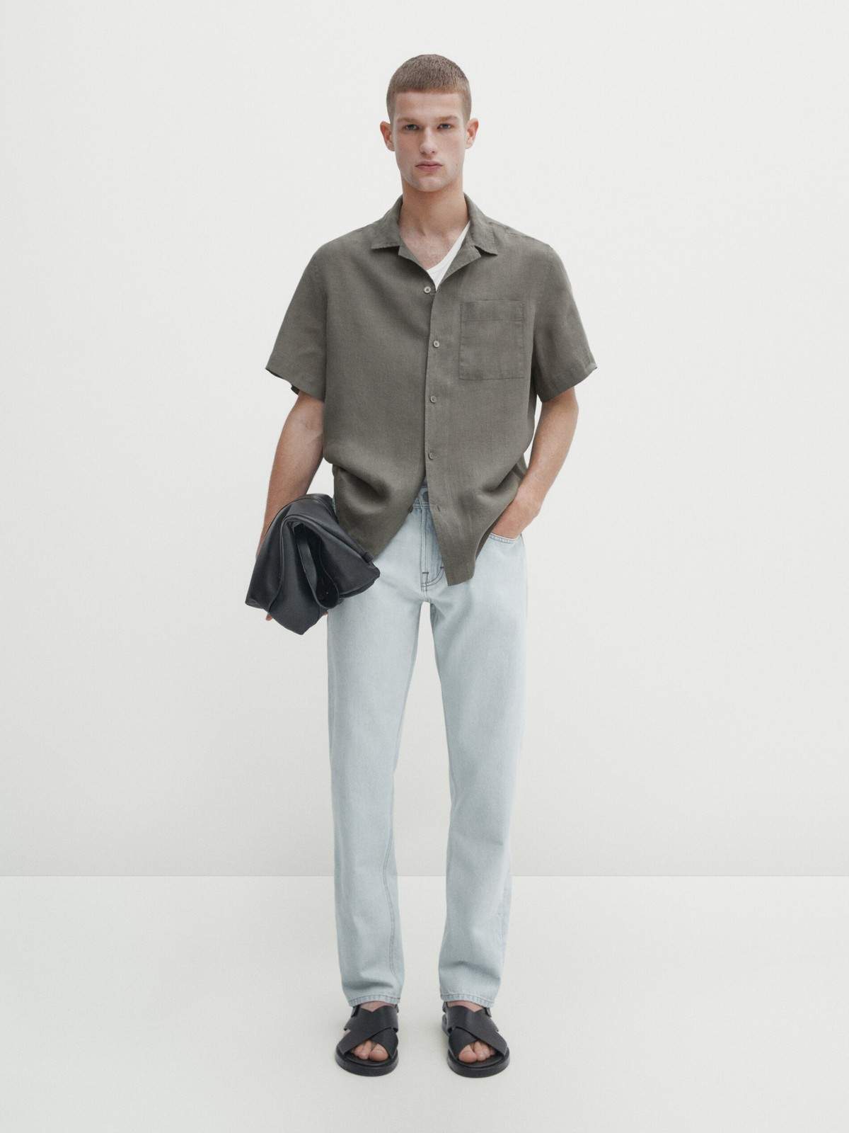 

Рубашка мужская Massimo Dutti 0134/446-I2024 серая M, Серый, 0134/446-I2024