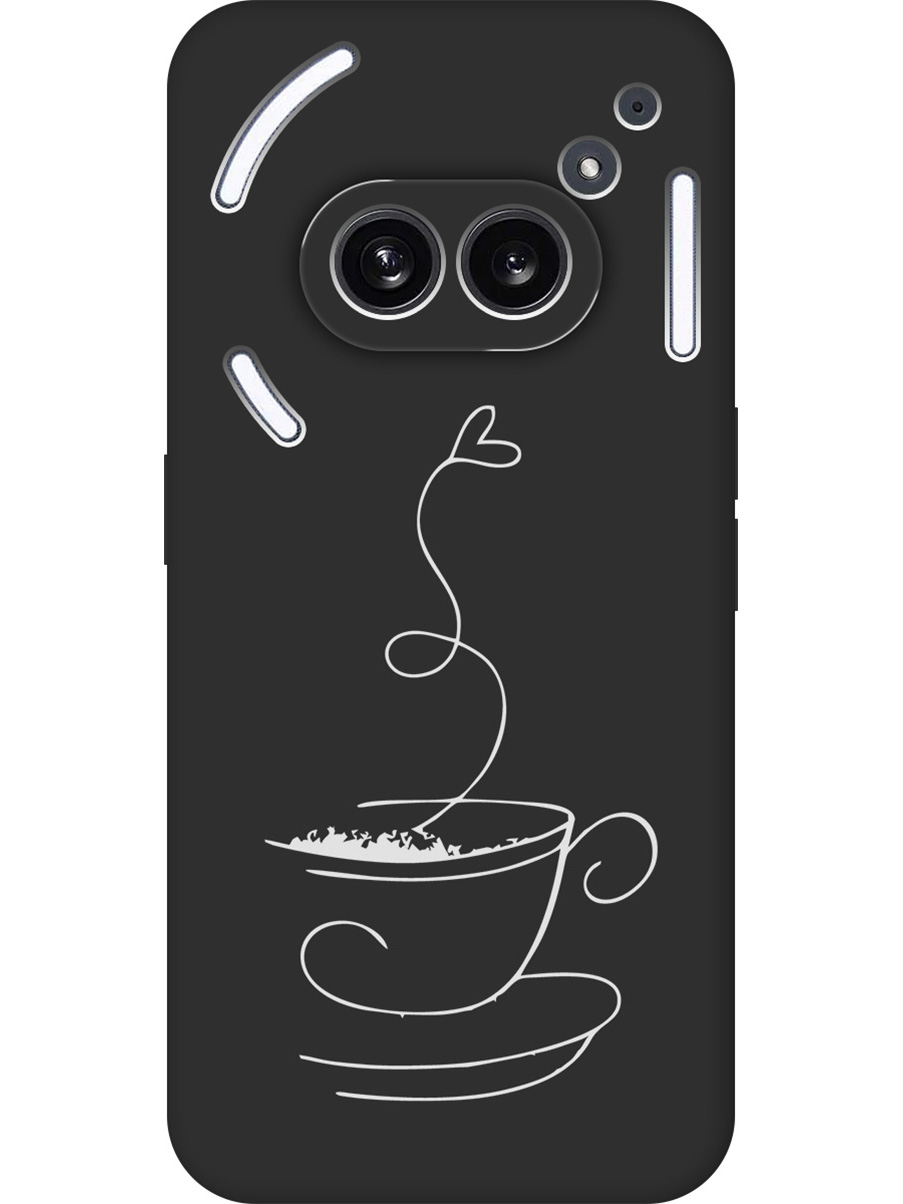 

Силиконовый чехол на Nothing Phone (2a) с принтом "Кружечка кофе" матовый черный, Черный;белый;серый, 782627661