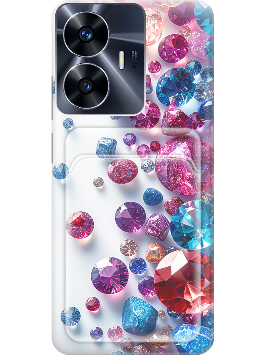 

Силиконовый чехол на Realme C55 с принтом с карманом для карты прозрачный 813797, Прозрачный;белый;розовый;синий, 768742731