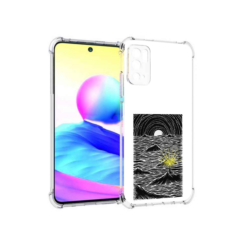 

Чехол MyPads Tocco для Xiaomi Poco M3 Pro маяк в черно белом море, Прозрачный, Tocco