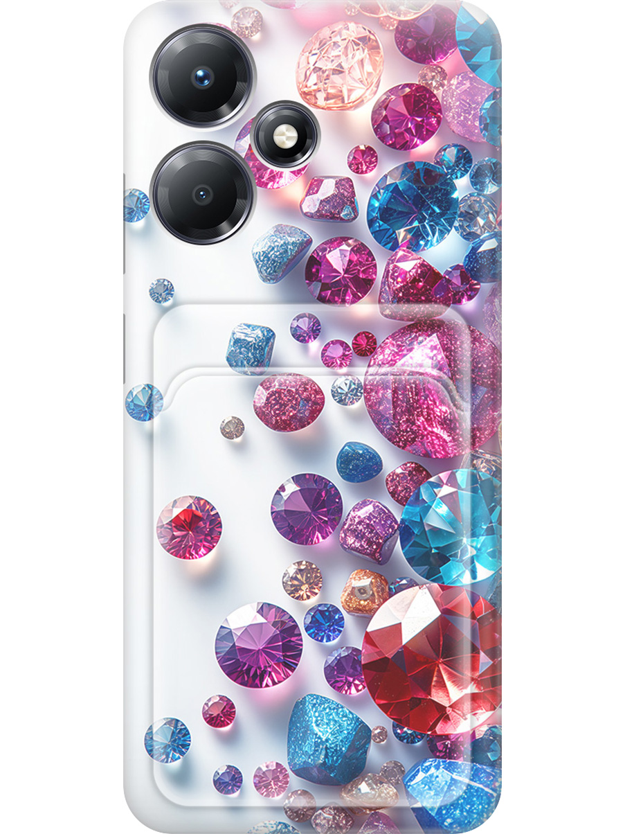 

Силиконовый чехол на Infinix Hot 30 Play с принтом с карманом для карты прозрачный 813805, Прозрачный;белый;розовый;синий, 773941031