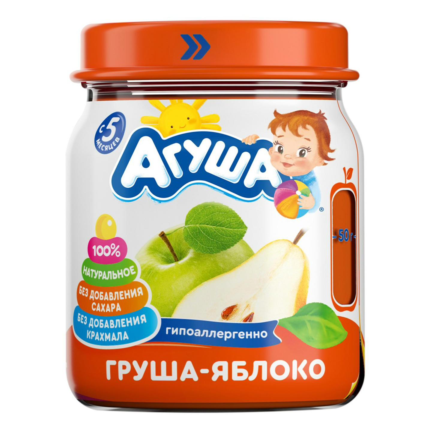 

Пюре Агуша груша-яблоко с 5 месяцев 100 г