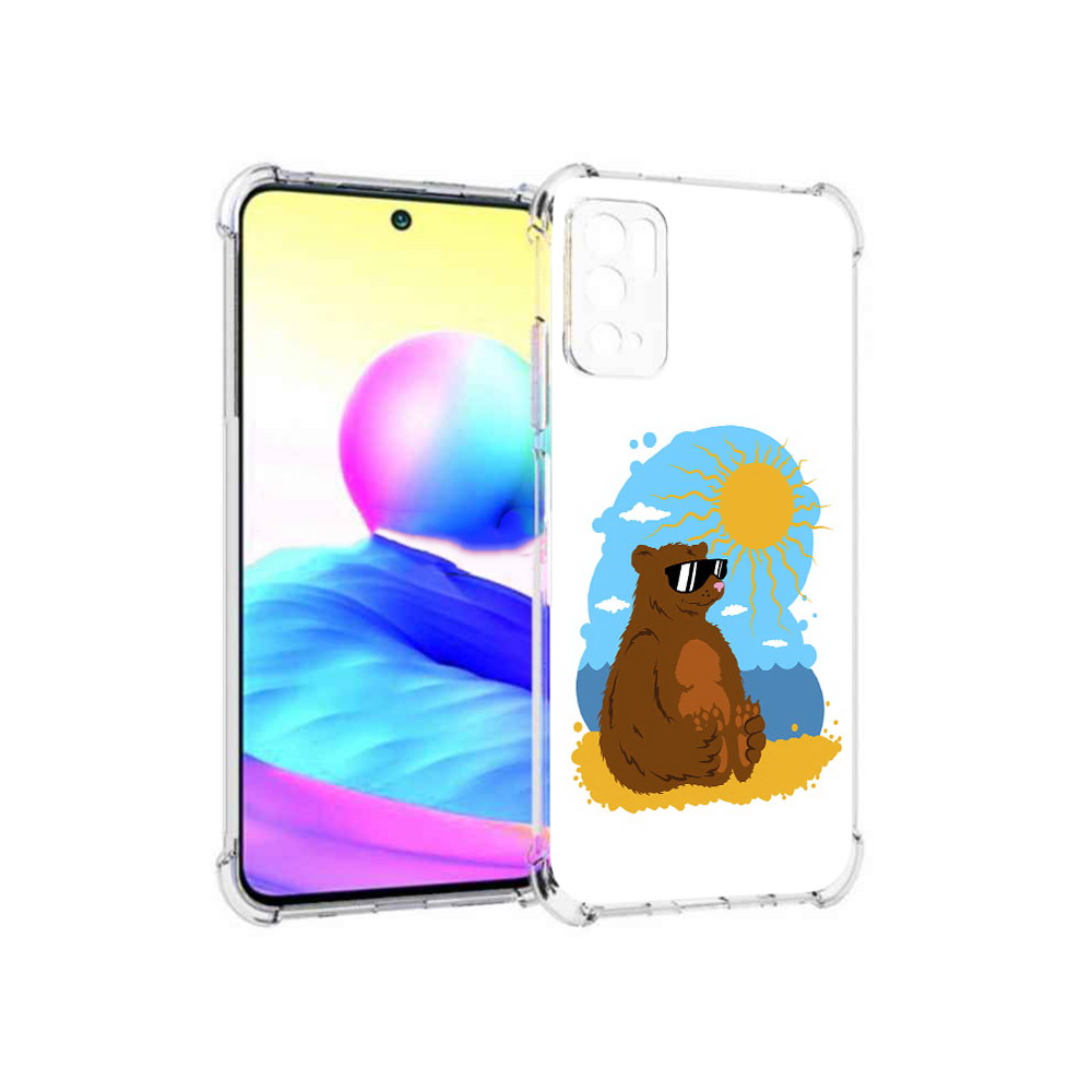 

Чехол MyPads Tocco для Xiaomi Poco M3 Pro медведь на чиле, Прозрачный, Tocco