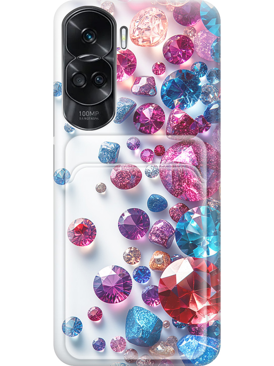 

Силиконовый чехол на Honor 90 Lite с принтом с карманом для карты прозрачный 813815, Прозрачный;белый;розовый;синий, 772622631