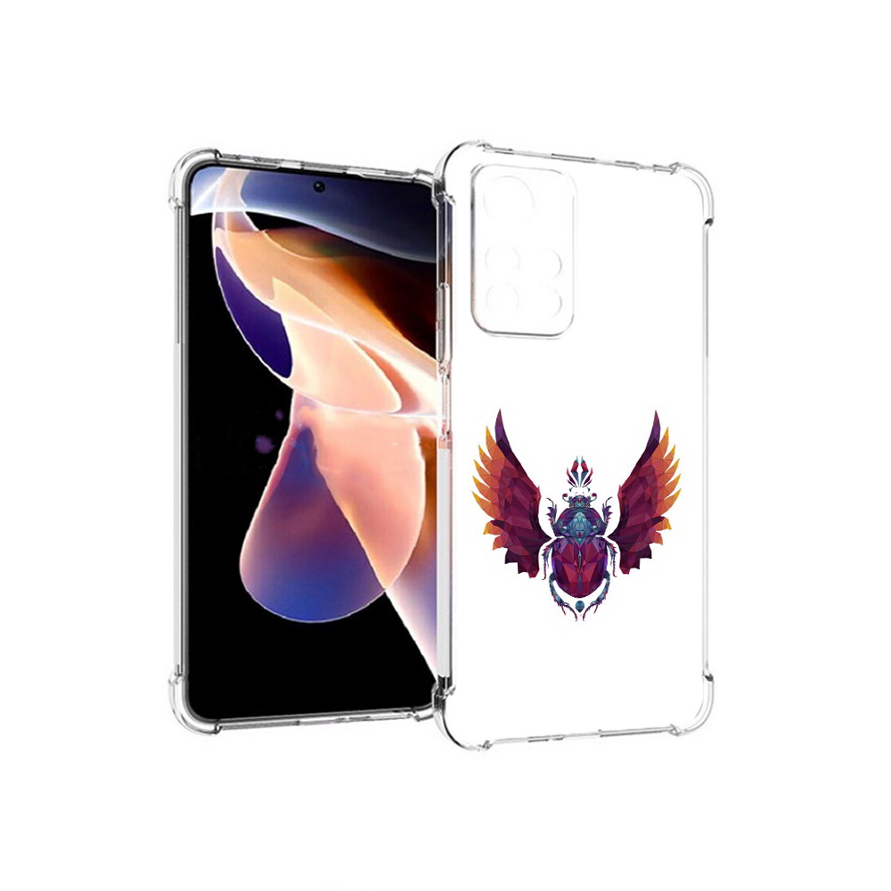 

Чехол MyPads Tocco для Xiaomi Redmi Note 11 Pro алмазный скоробей (PT224811.282.219), Прозрачный, Tocco